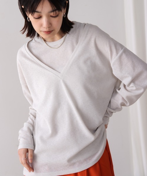 Bou Jeloud(ブージュルード)の「スラブジャージータンクセット(Tシャツ/カットソー・レディース・アイボリー/ブラック/グリーン/イエロー・38)」の2枚目の写真