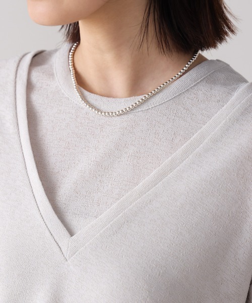 Bou Jeloud(ブージュルード)の「スラブジャージータンクセット(Tシャツ/カットソー・レディース・アイボリー/ブラック/グリーン/イエロー・38)」の5枚目の写真