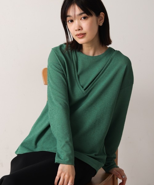 Bou Jeloud(ブージュルード)の「スラブジャージータンクセット(Tシャツ/カットソー・レディース・アイボリー/ブラック/グリーン/イエロー・38)」の21枚目の写真