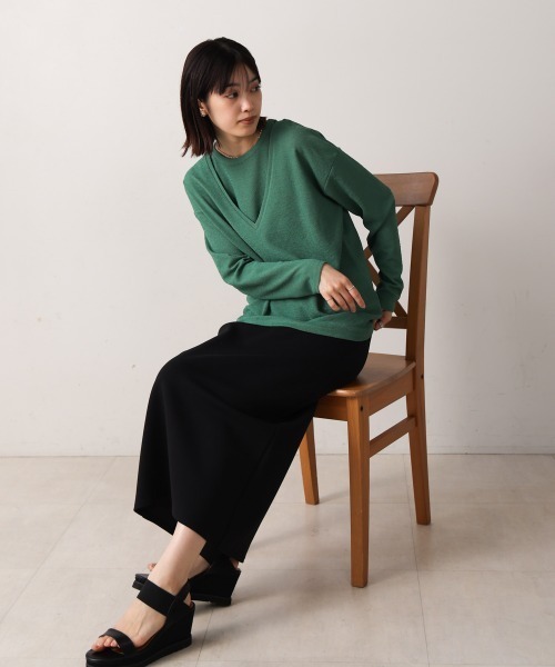 Bou Jeloud(ブージュルード)の「スラブジャージータンクセット(Tシャツ/カットソー・レディース・アイボリー/ブラック/グリーン/イエロー・38)」の22枚目の写真