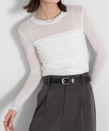 ad thie | シアー切替 カットソー(Tシャツ/カットソー)