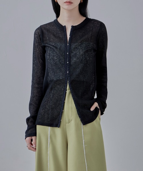 etoll.（エトル）の「杢スラブシアーカーディガン（カーディガン/ボレロ・レディース・アイボリー/ブラック/杢グレー・FREE）」の16枚目の写真