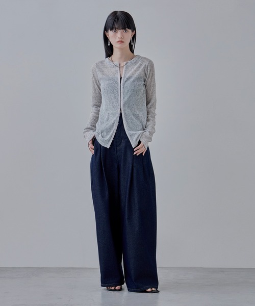 etoll.（エトル）の「杢スラブシアーカーディガン（カーディガン/ボレロ・レディース・アイボリー/ブラック/杢グレー・FREE）」の13枚目の写真