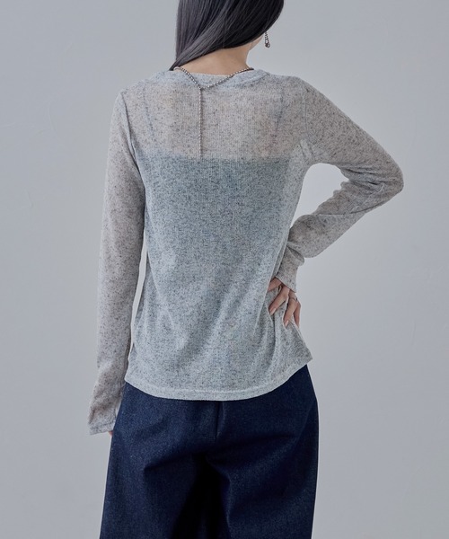 etoll.（エトル）の「杢スラブシアーカーディガン（カーディガン/ボレロ・レディース・アイボリー/ブラック/杢グレー・FREE）」の15枚目の写真