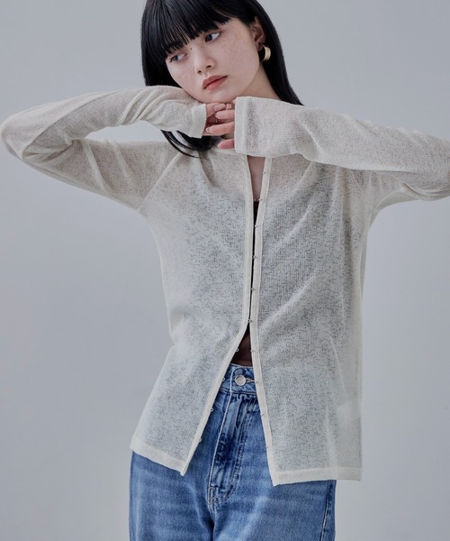 etoll.（エトル）の「杢スラブシアーカーディガン（カーディガン/ボレロ・レディース・アイボリー/ブラック/杢グレー・FREE）」の22枚目の写真