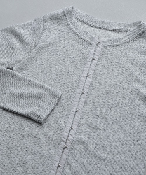 etoll.（エトル）の「杢スラブシアーカーディガン（カーディガン/ボレロ・レディース・アイボリー/ブラック/杢グレー・FREE）」の4枚目の写真