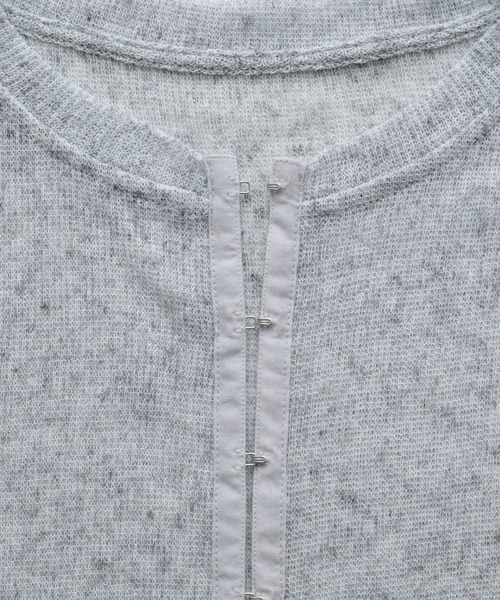 etoll.（エトル）の「杢スラブシアーカーディガン（カーディガン/ボレロ・レディース・アイボリー/ブラック/杢グレー・FREE）」の5枚目の写真