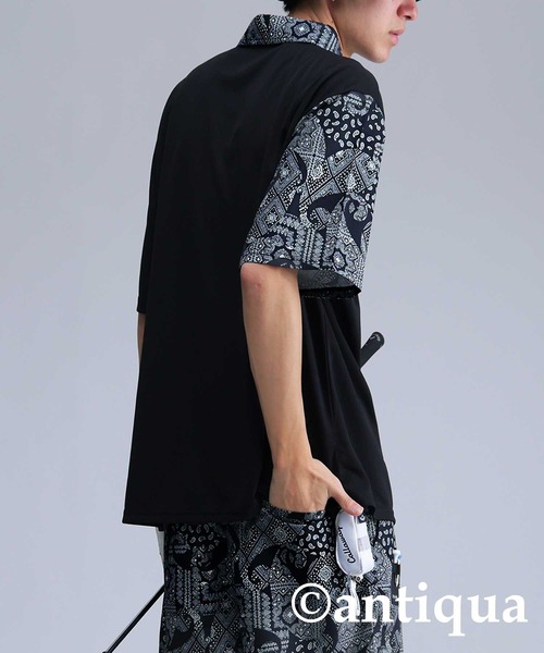 antiqua(アンティカ)の「【STCH】ペイズリー柄ポロシャツ(ポロシャツ・レディース・ベージュ/ネイビー/ブラック・LXL/ML)」の11枚目の写真