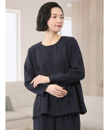 m.f.editorial（エムエフエディトリアル）の「【セットアップ可能】m.f.エディトリアル レディース ツイードペプラム 長袖プルオーバーブラウス（シャツ/ブラウス）」