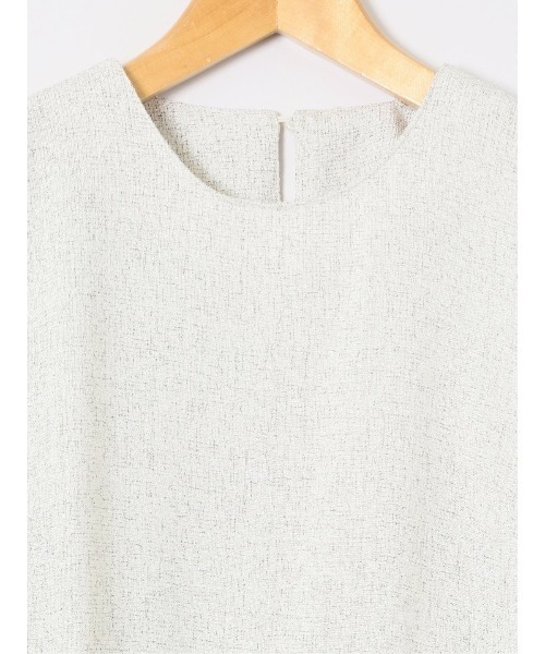 m.f.editorial（エムエフエディトリアル）の「【セットアップ可能】m.f.エディトリアル レディース ツイードペプラム 長袖プルオーバーブラウス（シャツ/ブラウス・レディース・ホワイト/アイボリー/ネイビー・MEDIUM/LARGE）」の10枚目の写真