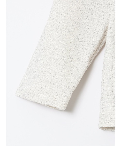 m.f.editorial（エムエフエディトリアル）の「【セットアップ可能】m.f.エディトリアル レディース ツイードペプラム 長袖プルオーバーブラウス（シャツ/ブラウス・レディース・ホワイト/アイボリー/ネイビー・MEDIUM/LARGE）」の11枚目の写真