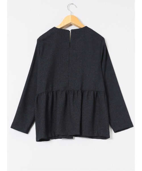 m.f.editorial（エムエフエディトリアル）の「【セットアップ可能】m.f.エディトリアル レディース ツイードペプラム 長袖プルオーバーブラウス（シャツ/ブラウス・レディース・ホワイト/アイボリー/ネイビー・MEDIUM/LARGE）」の14枚目の写真