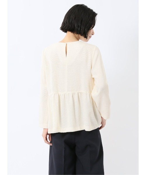 m.f.editorial（エムエフエディトリアル）の「【セットアップ可能】m.f.エディトリアル レディース ツイードペプラム 長袖プルオーバーブラウス（シャツ/ブラウス・レディース・ホワイト/アイボリー/ネイビー・MEDIUM/LARGE）」の20枚目の写真