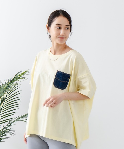 C17(シーセブンティーン)の「【C17/シーセブンティーン】5分袖 刺繍 ポケット付Tシャツ(Tシャツ/カットソー・レディース・ホワイト/ライトグレー/ブラック/イエロー・MEDIUM/LARGE)」の4枚目の写真