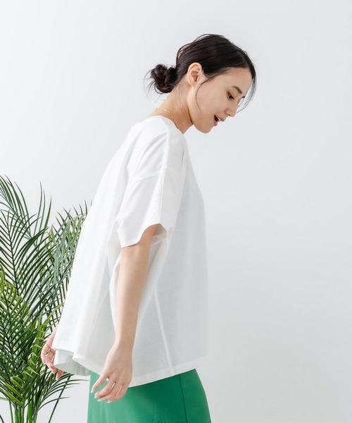 C17(シーセブンティーン)の「【C17/シーセブンティーン】5分袖 刺繍 ポケット付Tシャツ(Tシャツ/カットソー・レディース・ホワイト/ライトグレー/ブラック/イエロー・MEDIUM/LARGE)」の14枚目の写真