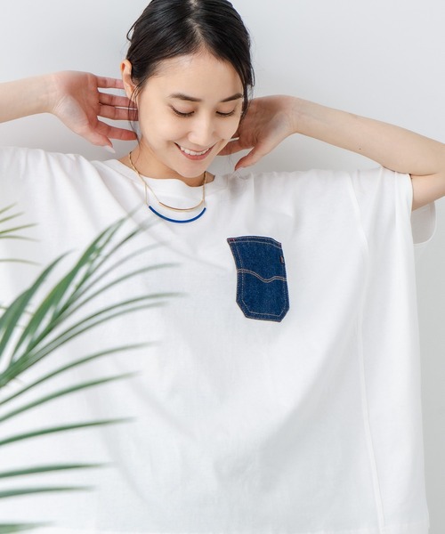 C17(シーセブンティーン)の「【C17/シーセブンティーン】5分袖 刺繍 ポケット付Tシャツ(Tシャツ/カットソー・レディース・ホワイト/ライトグレー/ブラック/イエロー・MEDIUM/LARGE)」の15枚目の写真