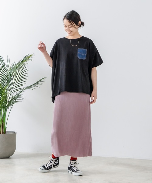 C17(シーセブンティーン)の「【C17/シーセブンティーン】5分袖 刺繍 ポケット付Tシャツ(Tシャツ/カットソー・レディース・ホワイト/ライトグレー/ブラック/イエロー・MEDIUM/LARGE)」の17枚目の写真