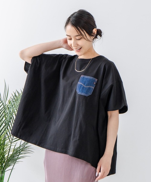 C17(シーセブンティーン)の「【C17/シーセブンティーン】5分袖 刺繍 ポケット付Tシャツ(Tシャツ/カットソー・レディース・ホワイト/ライトグレー/ブラック/イエロー・MEDIUM/LARGE)」の19枚目の写真