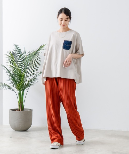 C17(シーセブンティーン)の「【C17/シーセブンティーン】5分袖 刺繍 ポケット付Tシャツ(Tシャツ/カットソー・レディース・ホワイト/ライトグレー/ブラック/イエロー・MEDIUM/LARGE)」の21枚目の写真