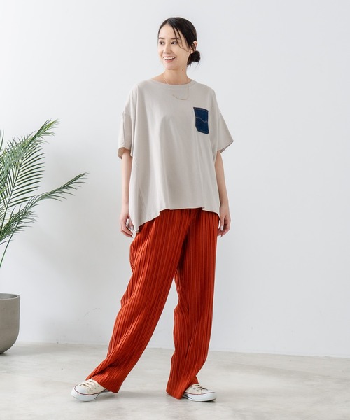 C17(シーセブンティーン)の「【C17/シーセブンティーン】5分袖 刺繍 ポケット付Tシャツ(Tシャツ/カットソー・レディース・ホワイト/ライトグレー/ブラック/イエロー・MEDIUM/LARGE)」の22枚目の写真