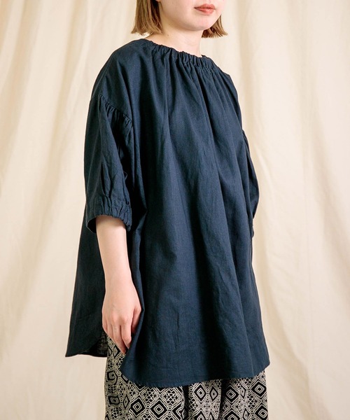 Brocante（ブロカント）の「[Brocante / ブロカント] 綿麻シーチング サローシャツ（シャツ/ブラウス・レディース・チャコールグレー/ネイビー/ホワイト/アイボリー・2）」の19枚目の写真