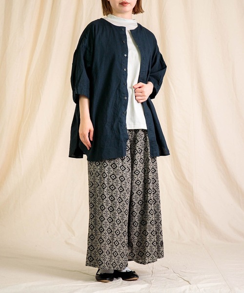 Brocante（ブロカント）の「[Brocante / ブロカント] 綿麻シーチング サローシャツ（シャツ/ブラウス・レディース・チャコールグレー/ネイビー/ホワイト/アイボリー・2）」の20枚目の写真