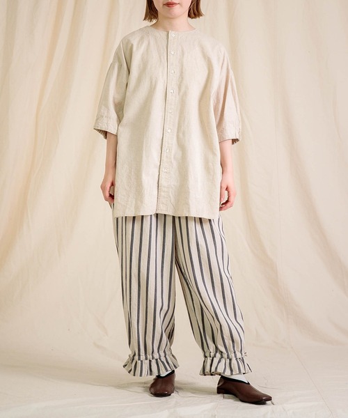 Brocante（ブロカント）の「[Brocante / ブロカント] 綿麻シーチング サローシャツ（シャツ/ブラウス・レディース・チャコールグレー/ネイビー/ホワイト/アイボリー・2）」の10枚目の写真