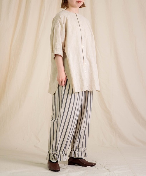 Brocante（ブロカント）の「[Brocante / ブロカント] 綿麻シーチング サローシャツ（シャツ/ブラウス・レディース・チャコールグレー/ネイビー/ホワイト/アイボリー・2）」の11枚目の写真