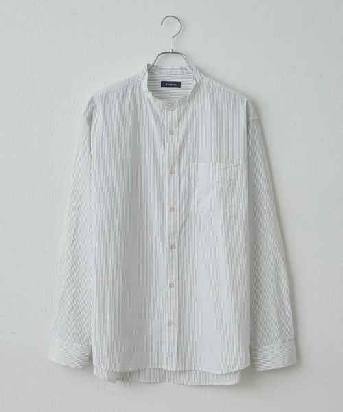COLONY 2139（コロニートゥーワンスリーナイン）の「ハイクールコットンバンドカラーシャツ（シャツ/ブラウス・メンズ・ホワイト/サックスブルー/オフホワイト・MEDIUM/LARGE/SMALL）」の2枚目の写真