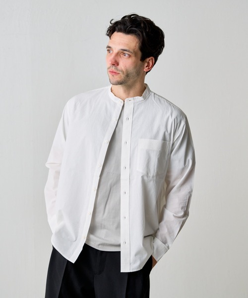 COLONY 2139（コロニートゥーワンスリーナイン）の「ハイクールコットンバンドカラーシャツ（シャツ/ブラウス・メンズ・ホワイト/サックスブルー/オフホワイト・MEDIUM/LARGE/SMALL）」の4枚目の写真