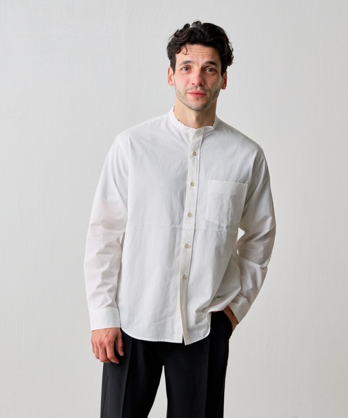 COLONY 2139（コロニートゥーワンスリーナイン）の「ハイクールコットンバンドカラーシャツ（シャツ/ブラウス・メンズ・ホワイト/サックスブルー/オフホワイト・MEDIUM/LARGE/SMALL）」の7枚目の写真