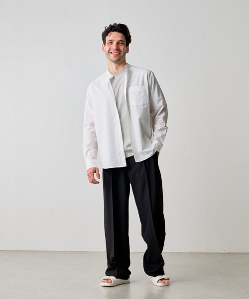 COLONY 2139（コロニートゥーワンスリーナイン）の「ハイクールコットンバンドカラーシャツ（シャツ/ブラウス・メンズ・ホワイト/サックスブルー/オフホワイト・MEDIUM/LARGE/SMALL）」の8枚目の写真