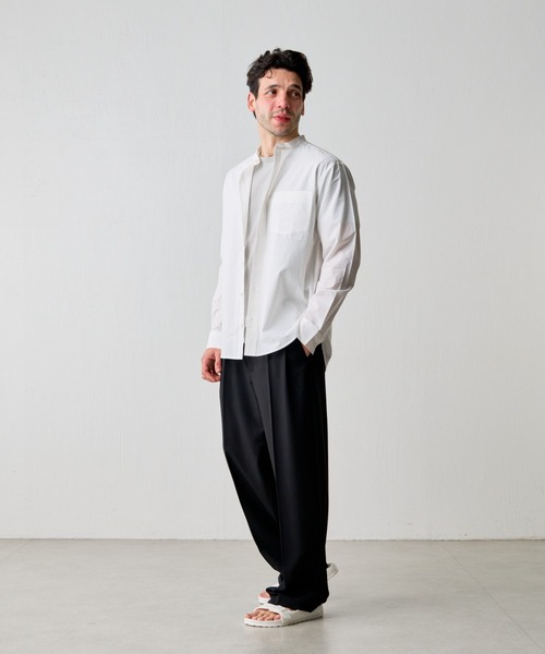 COLONY 2139（コロニートゥーワンスリーナイン）の「ハイクールコットンバンドカラーシャツ（シャツ/ブラウス・メンズ・ホワイト/サックスブルー/オフホワイト・MEDIUM/LARGE/SMALL）」の9枚目の写真