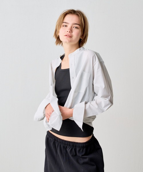 COLONY 2139（コロニートゥーワンスリーナイン）の「ハイクールコットンバンドカラーシャツ（シャツ/ブラウス・メンズ・ホワイト/サックスブルー/オフホワイト・MEDIUM/LARGE/SMALL）」の13枚目の写真