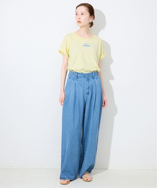 SLOBE IENA(スローブイエナ)の「《4サイズ展開》LEDENIM TUCK TROUSERデニム(デニムパンツ・レディース・ブルー・34/36/38/40)」の16枚目の写真