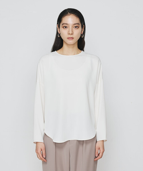 COMME CA（コムサ）の「ダブルクロスライト プルオーバーブラウス（シャツ/ブラウス・レディース・チャコール/アイボリー・FREE）」の10枚目の写真