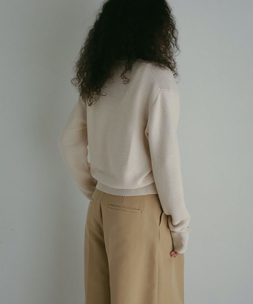 【新品タグ付き】ETRE TOKYO ニットセーター(薄手) オフホワイト ケーブルハンドニットプルオーバー(F OFF WHITE): トップス