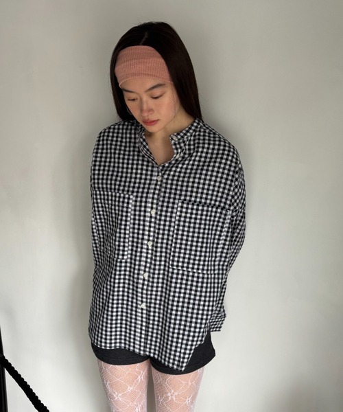 FUULLY STUDIO（フーリィーステューディオ）の「ボイルバンドカラーシャツ（シャツ/ブラウス・レディース・チェック/ストライプ・FREE）」の9枚目の写真
