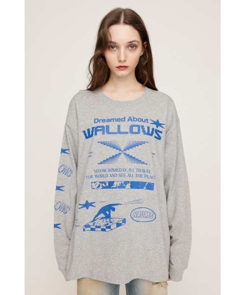 【サイズ交換ＯＫ】 PRINT NECK セール】CREW TOPS トップス プリント クルーネック トップス