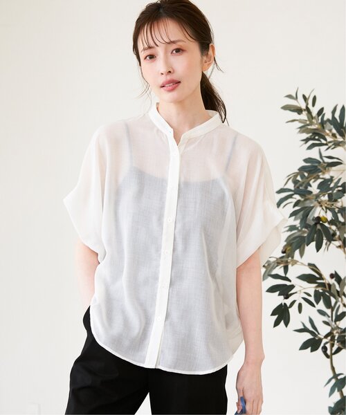 ikka(イッカ)の「コットンライクシアードルマンブラウス(シャツ/ブラウス・レディース・オフホワイト/チャコールグレー/ブルー・M/L)」の13枚目の写真