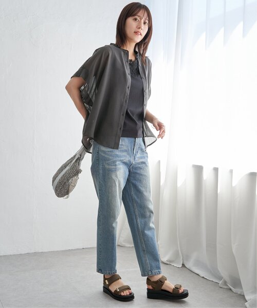 ikka(イッカ)の「コットンライクシアードルマンブラウス(シャツ/ブラウス・レディース・オフホワイト/チャコールグレー/ブルー・M/L)」の21枚目の写真