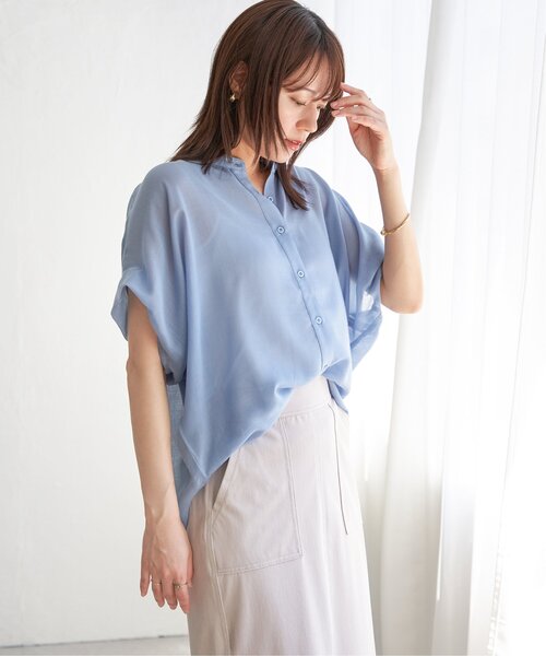 ikka(イッカ)の「コットンライクシアードルマンブラウス(シャツ/ブラウス・レディース・オフホワイト/チャコールグレー/ブルー・M/L)」の16枚目の写真