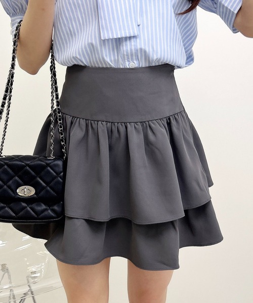 INGNI(イング)の「タックフレアミニスカパン(スカート・レディース・ブラック/ブラック系その他3/グレー・FREE)」の3枚目の写真