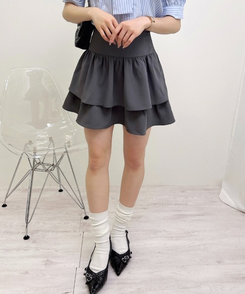 INGNI(イング)の「タックフレアミニスカパン(スカート・レディース・ブラック/ブラック系その他3/グレー・FREE)」の18枚目の写真