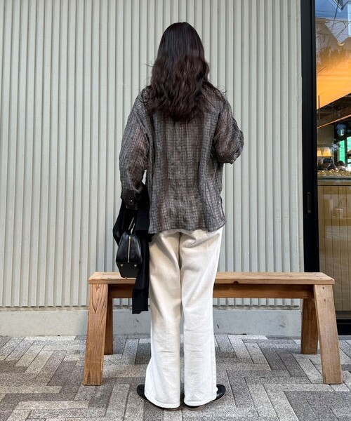 fredy emue（フレディエミュ）の「チェック柄シアーシャツ（シャツ/ブラウス・レディース・ホワイト系その他/グリーン系その他/ブラック系その他/グレー系その他・38）」の21枚目の写真