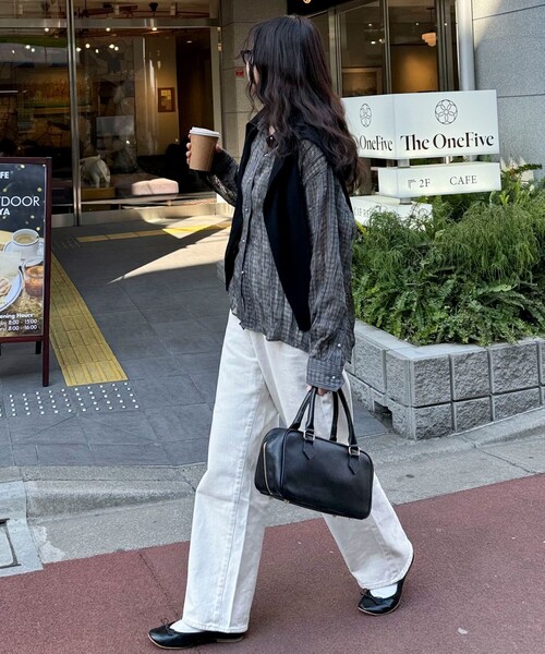 fredy emue（フレディエミュ）の「チェック柄シアーシャツ（シャツ/ブラウス・レディース・ホワイト系その他/グリーン系その他/ブラック系その他/グレー系その他・38）」の20枚目の写真