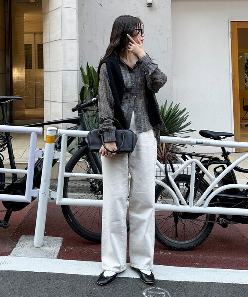 fredy emue（フレディエミュ）の「チェック柄シアーシャツ（シャツ/ブラウス・レディース・ホワイト系その他/グリーン系その他/ブラック系その他/グレー系その他・38）」の18枚目の写真