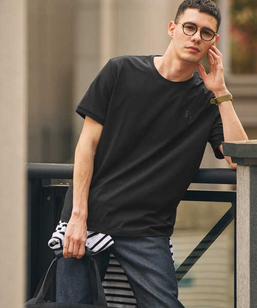 AIGLE(エーグル)の「【EC限定】AIGLE 抗菌防臭 吸水速乾 1853刺繍ロゴ 半袖Tシャツ(Tシャツ/カットソー・メンズ・ホワイト/ブラック/ダークブルー・L/XL/XS/S/M)」の7枚目の写真