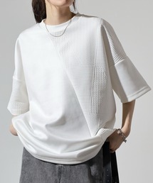 Growth by in the attic（グロウスバイインジアティック）の「Growth by in the attic ジャガード切り替えスエード 半袖Tシャツ（Tシャツ/カットソー）」