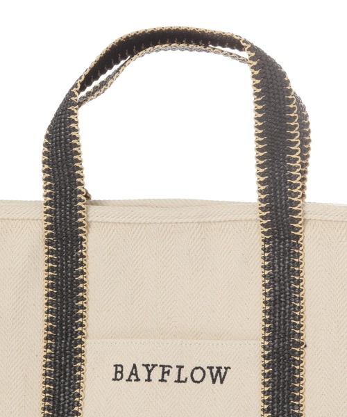 BAYFLOW（ベイフロー）の「[A4サイズ収納可]25SヘリンボンロゴトートM（トートバッグ・レディース・ナチュラル・FREE）」の7枚目の写真
